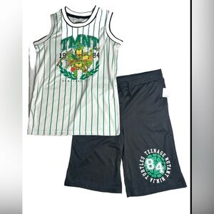 Teenage Mutant Ninja Turtles Boys Size XL Baseball Jersey Shirt and Shorts 1989